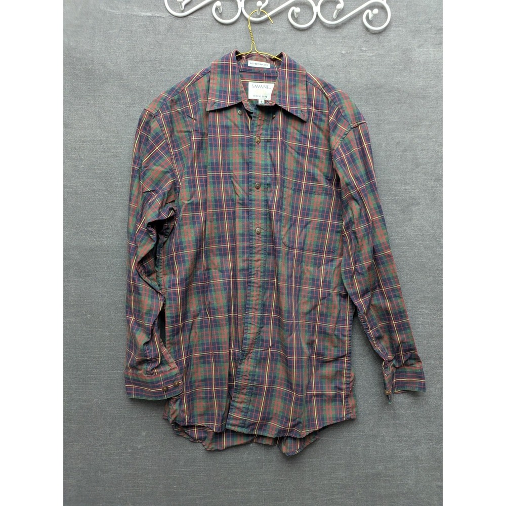 Savane Deep Dye Button Down Long Sleeve Dress Shirt No Wrinkles Size Small